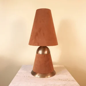 Double Mocha Copper Velvet Table Lamp