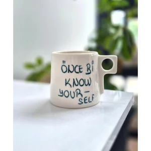 Stoneware Mug With Handle First Once Then Then 250 Ml