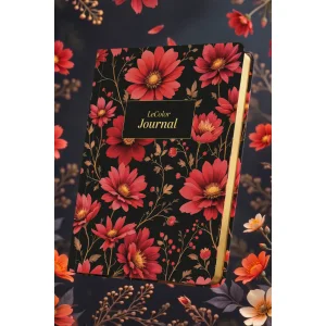 Midnight Chrysanthemum Çizgili Ciltli Defter