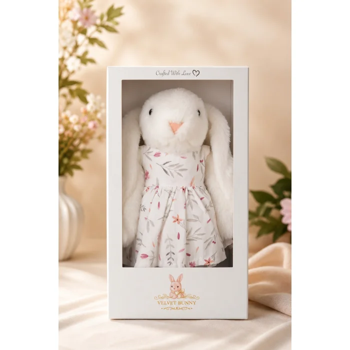 White Floral Bunny Toy Dress - 2