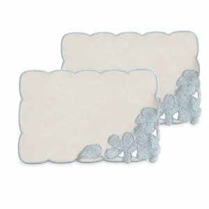 Mare Embroidered Leather Placemat Set of 2