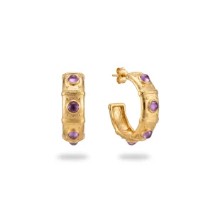 Nocturne Amethyst Hoop Earrings