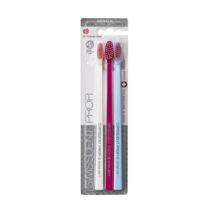 Gentle Kloster Triple Extra Soft Toothbrush Set White-Pink-Blue