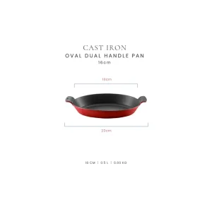 L'amour Cast Iron Oval Dual Handle Pan - 3