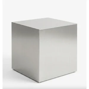 Tita Brushed Stainless Metal Side Table - 1