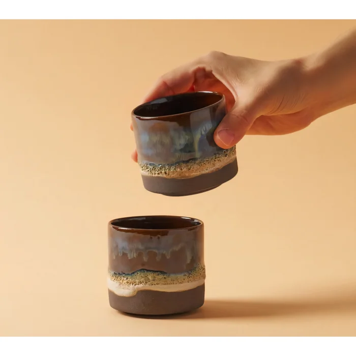 Midnight Handmade Sea Blue Stoneware Cup - 2
