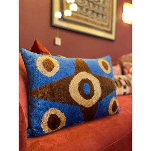 Ikat Silk Velvet Cushion - 3
