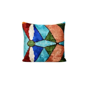Silk Velvet Ikat Cushion - 1