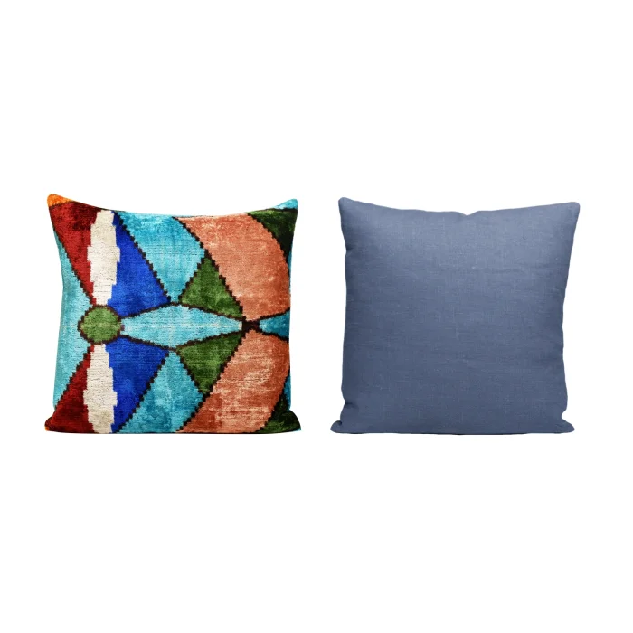 Silk Velvet Ikat Cushion - 2