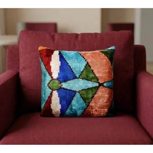 Silk Velvet Ikat Cushion - 3