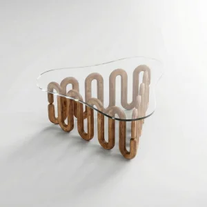 Dali Wooden & Glass Coffee Table - 1