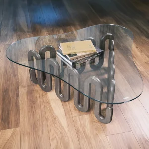 Dali Wooden & Glass Coffee Table - 4