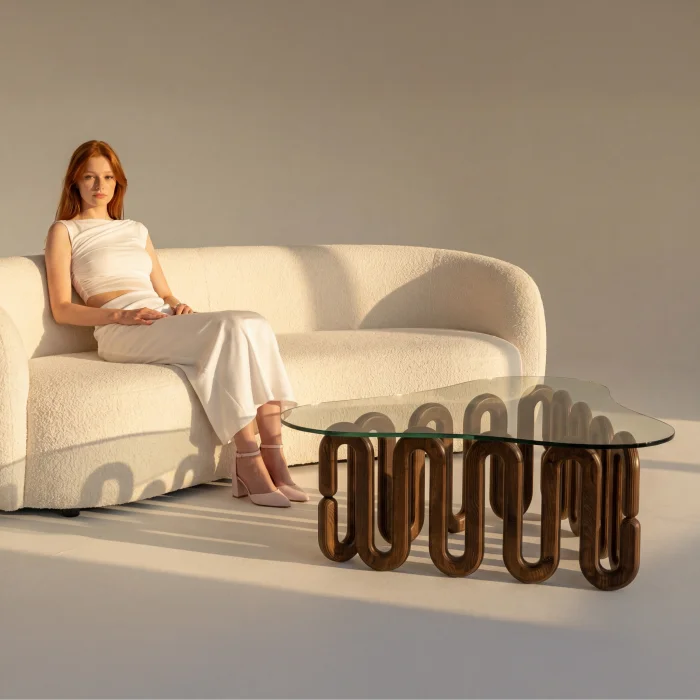 Dali Wooden & Glass Coffee Table - 6
