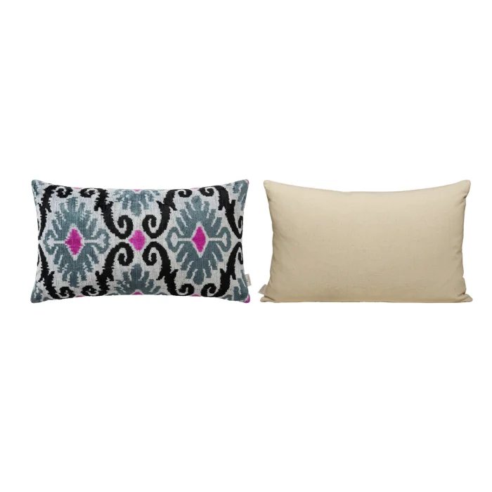 Ikat Silk Velvet Cushion - 2