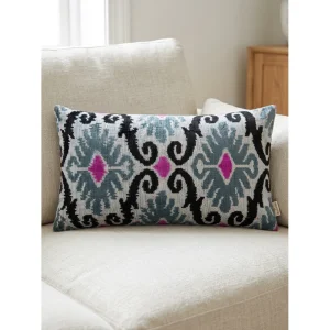 Ikat Silk Velvet Cushion - 3