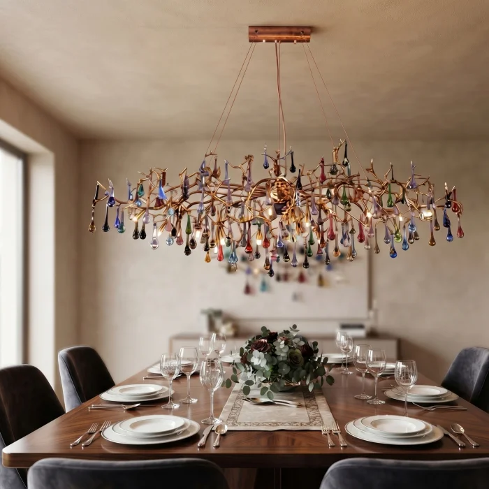 Serip Colored Drop Stone Chandelier - 2