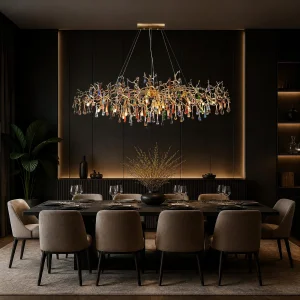 Serip Multi-Colored Drop Stone Chandelier - 3