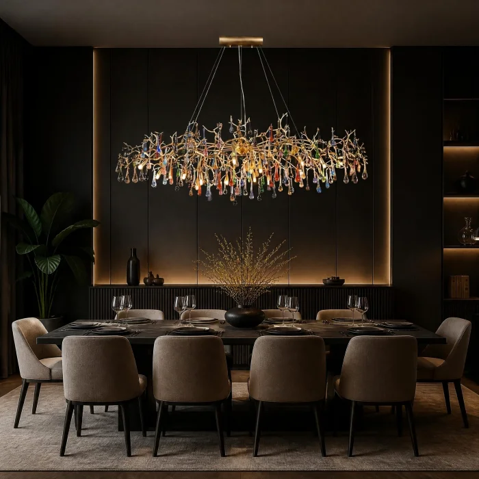Serip Multi-Colored Drop Stone Chandelier - 3