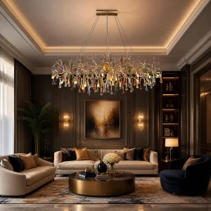 Serip Multi-Colored Drop Stone Chandelier - 4