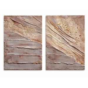 Gilded Sands İkili Dokulu Karışık Teknik Tablo Seti - 1