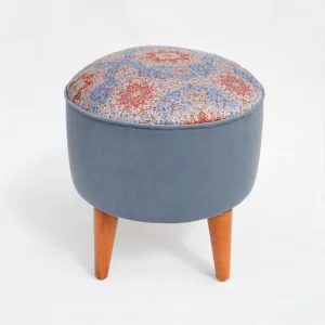 Lucy Wooden Legged Pouf Stool
