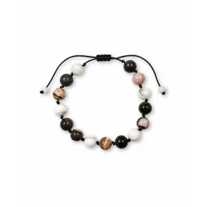 Velor Power & Balance Tiger's Eye Milk Jasper and Mother of Pearl Natural Stone Bracelet