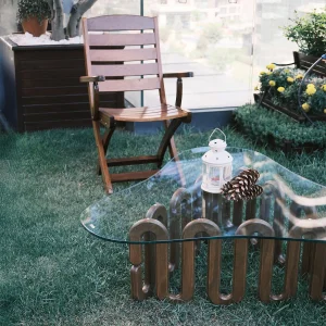 Dali Wooden & Glass Coffee Table - 7