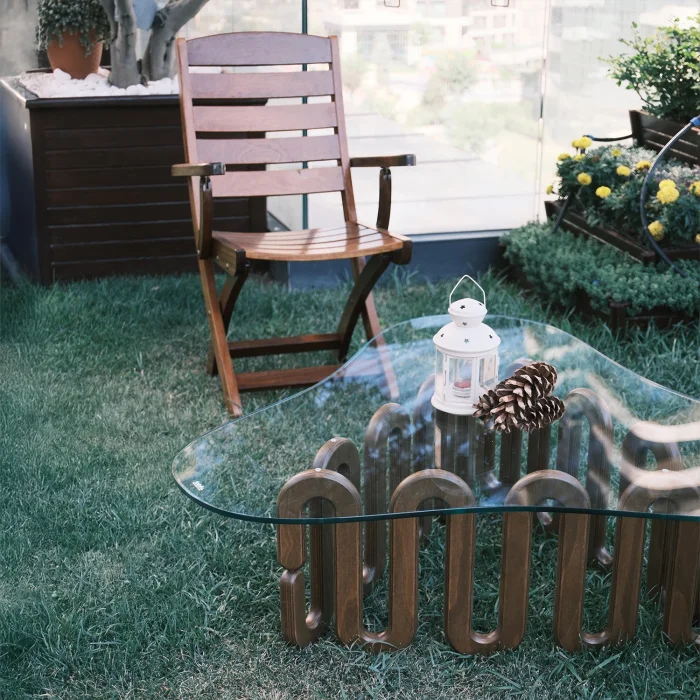 Dali Wood & Glass Coffee Table - 7