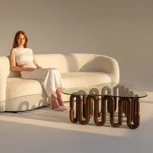 Dali Wood & Glass Coffee Table - 3