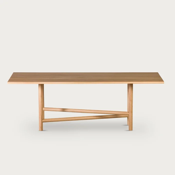 Akis Solid Oak Dining Table with Cylinder Legs - 2