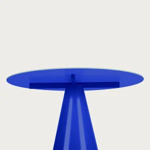 Pico Blue Glass Round Dining Table - 3