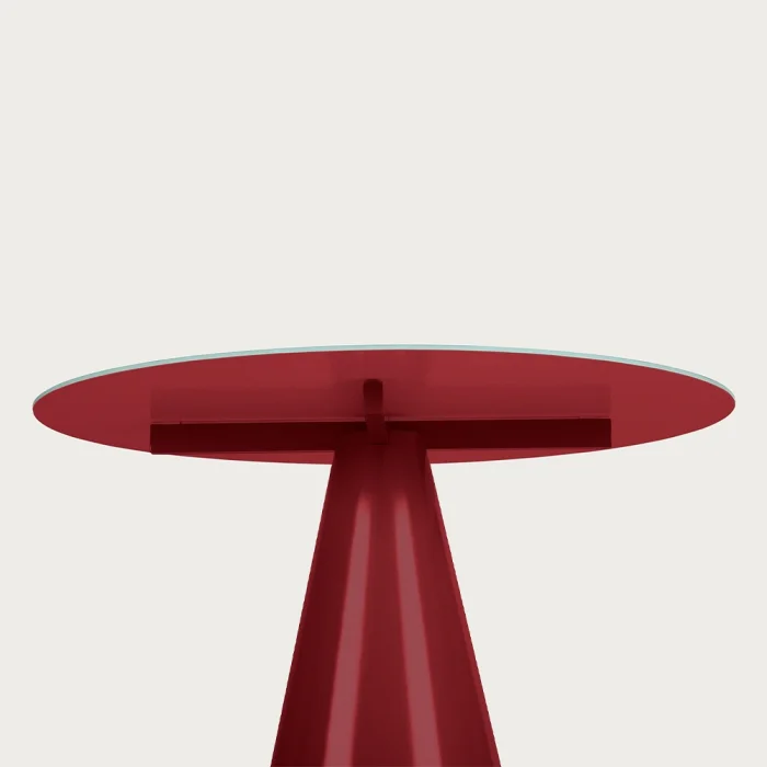 Pico Burgundy Glass Round Dining Table - 3