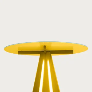 Pico Lime Yellow Glass Round Table - 3