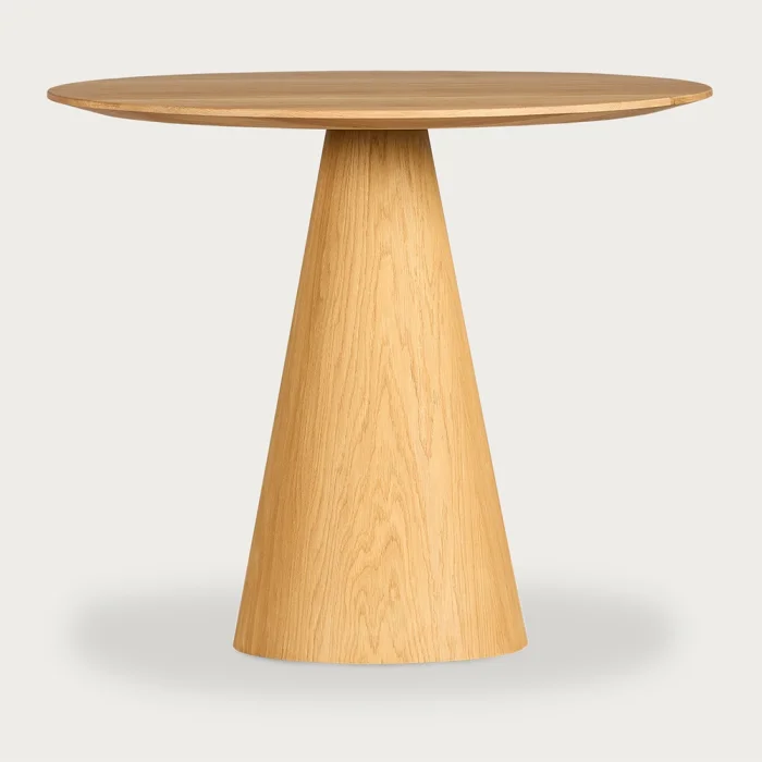Pico Wooden Round Table - Natural Oak Legs, Natural Oak Top - 2