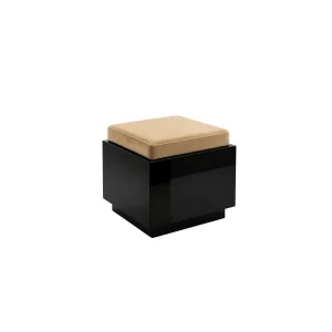Noma High Gloss Lacquer Velvet Ottoman Puf