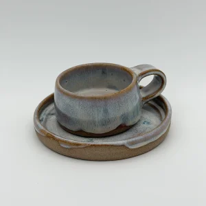Stoneware El Yapımı Türk Kahvesi Fincanı & Tabağı