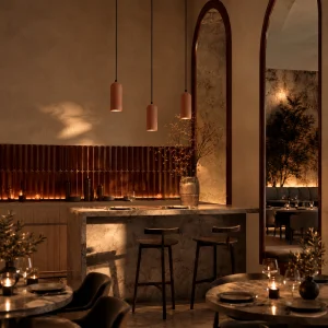 Terracotta Dome Cylinder 3 Pieced Concrete Pendant Lighting - 8