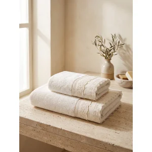 Sorella 2-Piece Guipure Bath Towel Set - 1