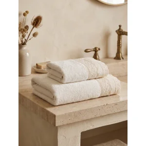 Sorella 2-Piece Guipure Bath Towel Set - 2