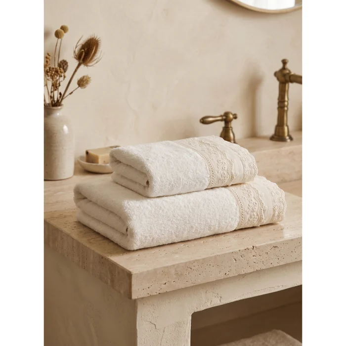 Sorella 2-Piece Guipure Bath Towel Set - 2