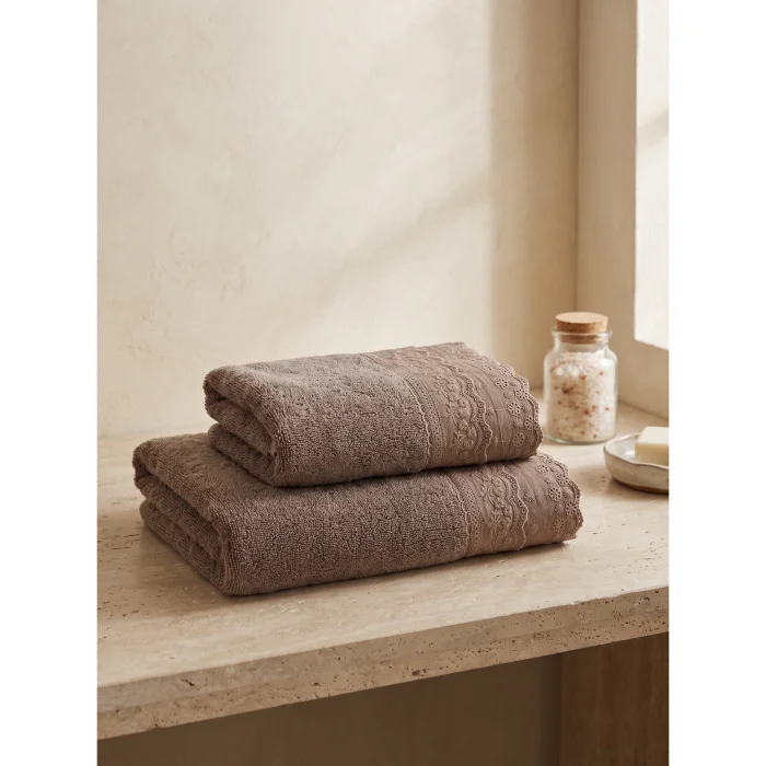 Sorella 2-Piece Guipure Bath Towel Set - 2