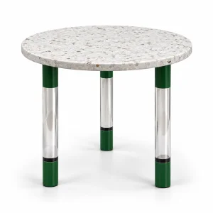 Terrazzo Beyaz Yan Sehpa