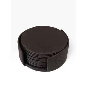 Leather Coaster Set of 6 with Stand