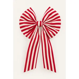 Striped Large Fabric Christmas Bow