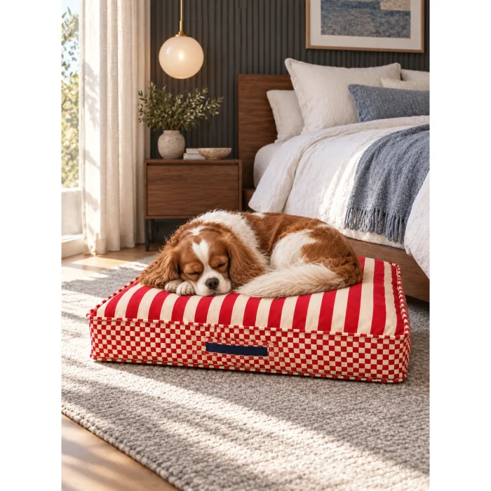 Striped Red Pet Bed - 2