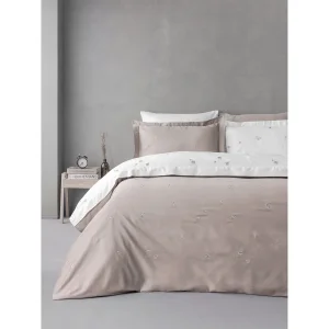 Safran Embroidered Cotton Satin Double Duvet Cover Set - 1