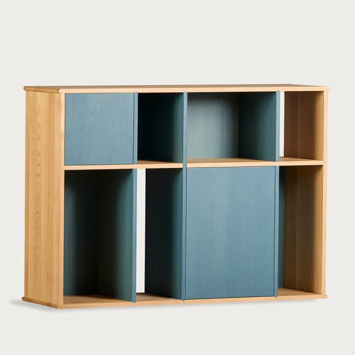 Parcel Solid Oak Bookshelf With Doors - 3
