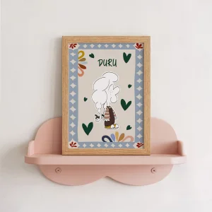 Personalized Girl Figure Nursery Art Print