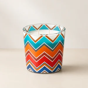 Zigzag Pattern Glass Candle Holder 10x10 Cm - 1