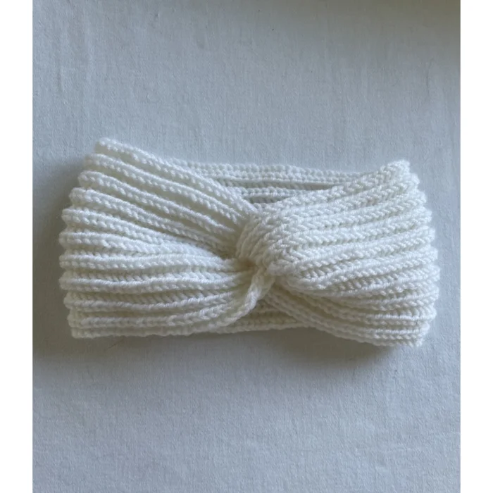 Winter White Hand-Knitted Headband - 1